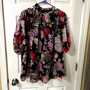 Lane Bryant cold shoulder sheer (lined) shirt